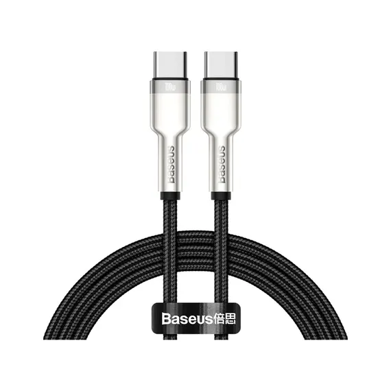 Кабель Baseus Cafule Type-C to Type-C PD 100W 1M Чорний (CATJK-C01) - фото товару 1