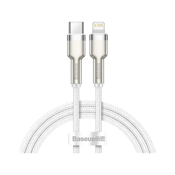 Кабель Baseus Cafule metal Type-C для Lightning PD 20W 1M Белый (CATLJK-A02) - фото товара 1