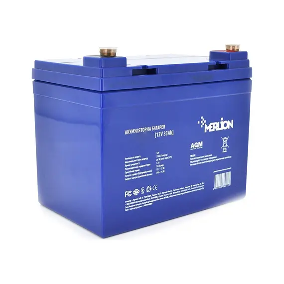 Аккумуляторная батарея Merlion GP 12v 33Ah M6 Blue - фото товара 1