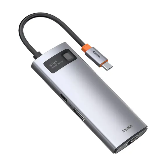 USB Hub Baseus Metal Gleam Series 6-in-1 Multifunctional Type-C Сірий (CAHUB-CW0G) - фото товара 1
