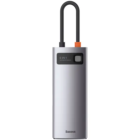 USB Hub Baseus Metal Gleam Series 6-in-1 Multifunctional Type-C Сірий (CAHUB-CW0G) - фото товара 2