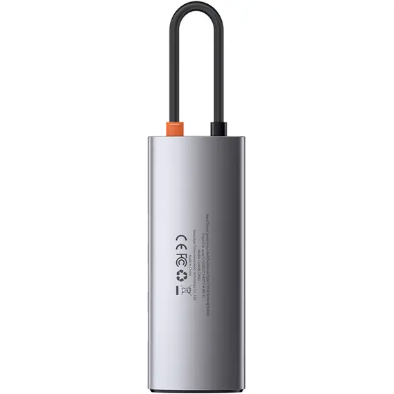 USB Hub Baseus Metal Gleam Series 6-in-1 Multifunctional Type-C Сірий (CAHUB-CW0G) - фото товара 3