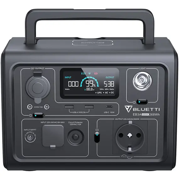 Зарядна станція BLUETTI EB3A, 600W, 268Wh, EU - фото товару 2