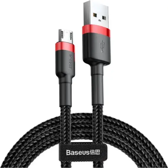 Кабель Baseus Cafule microUSB 2A 3M Чорний/Червоний (CAMKLF-H91) - фото товару 1