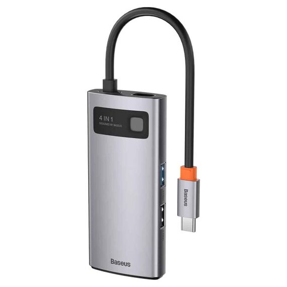 USB Hub Baseus Metal Gleam Series 4-in-1 Multifunctional Type-C Сірий (CAHUB-CY0G) - фото товара 1