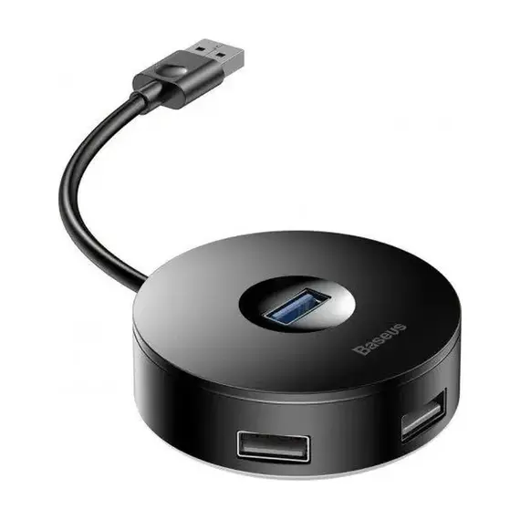 USB Hub Baseus Round Box USB3.0 to USB3.0*1 + USB2.0*3 1 м Черный (CAHUB-U01) - фото товару 1