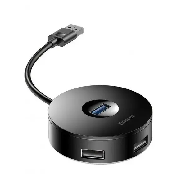 USB Hub Baseus Round Box USB3.0 to USB3.0*1 + USB2.0*3 Черный (CAHUB-F01) - фото товара 2