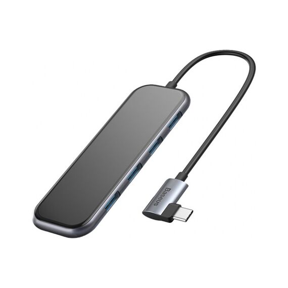 USB Hub Baseus Multi-functional Type-C to USB3.0*4 + Type-C PD Серый (CAHUB-EZ0G) - фото товару 1