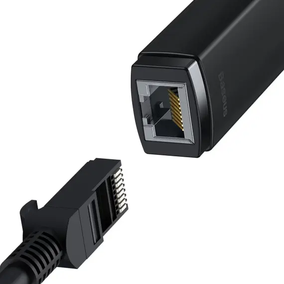 USB Hub Baseus Lite USB-A to RJ45 Ethernet 100Mbps Чорний (WKQX000001) - фото товара 2