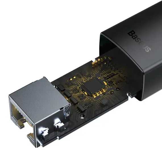 USB Hub Baseus Lite USB-A to RJ45 Ethernet 100Mbps Чорний (WKQX000001) - фото товара 5