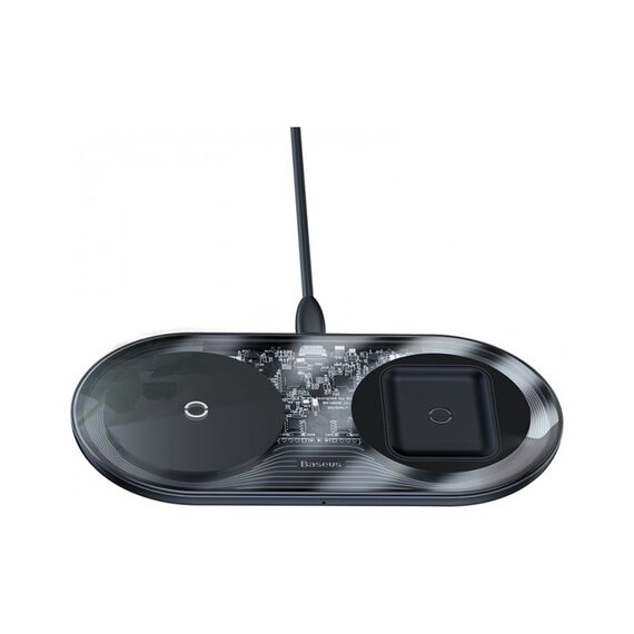 Бездротовий зарядний пристрій Baseus Simple 18W 2 in 1 Crystal (WXJK-A01) - фото товару 1