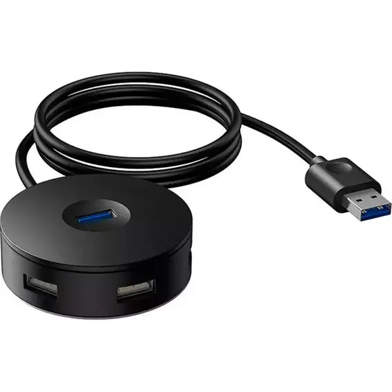 USB Hub Baseus Round Box USB3.0 to USB3.0*1 + USB2.0*3 1 м Черный (CAHUB-U01) - фото товару 2