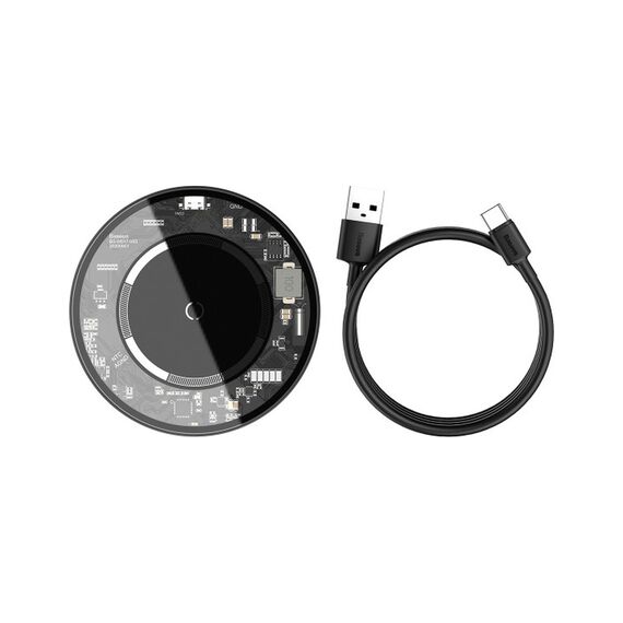 Бездротовий зарядний пристрій Baseus Simple Magnetic Прозорий (WXJK-E02) - фото товару 1