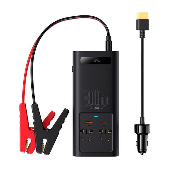 Автомобільний інвертор Baseus IGBT Power 300W 220V EU Черный (CGNB010101) - фото товару 1
