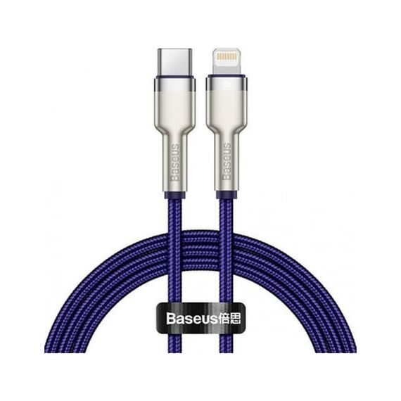 Кабель Baseus Cafule metal Type-C to Lightning PD 20W 1M Фіолетовий (CATLJK-A05) - фото товару 1