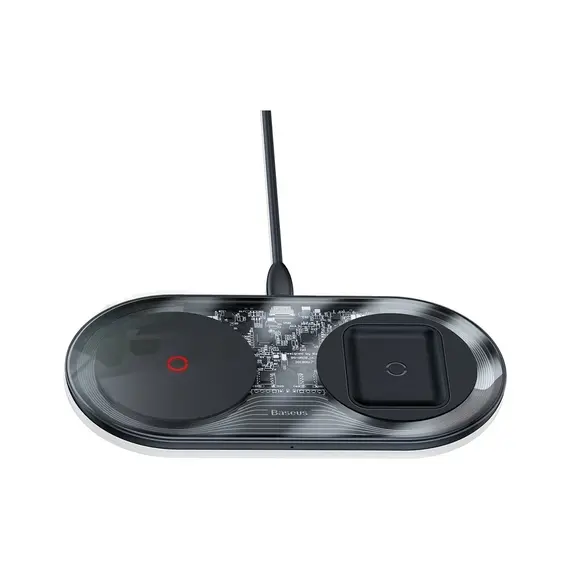 Бездротовий зарядний пристрій Baseus Turbo Simple 2 in 1 24W Чорний (TZWXJK-B01) - фото товару 1