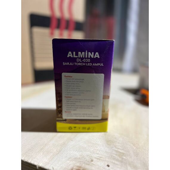 Акумуляторна LED лампа Almina DL-030 30W, 220V, 6500K, Ø95мм, 150мм, 120г