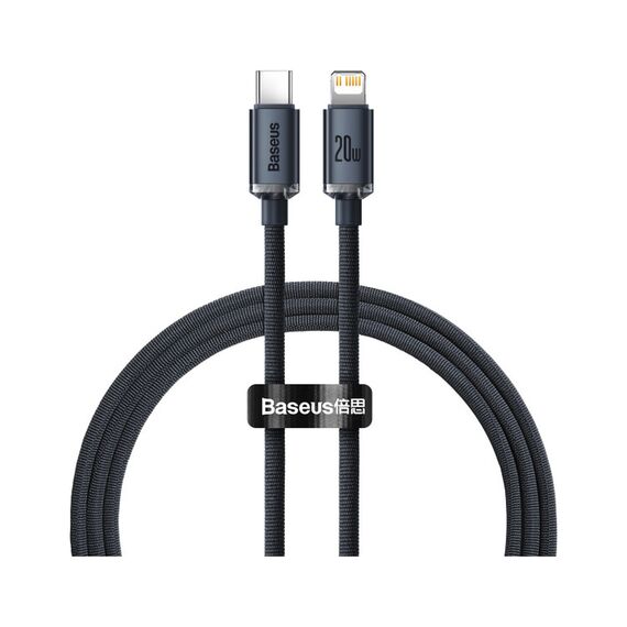 Кабель Baseus Crystal Shine Type-C для Lightning 20W 1.2M черный (CAJY000201) - фото товара 1