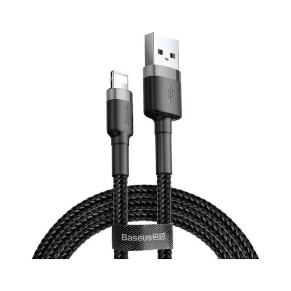 Кабель Baseus Tough USB 2.0 to Lightning 2A 1M Черный (CALZY-B01) - фото товара 1