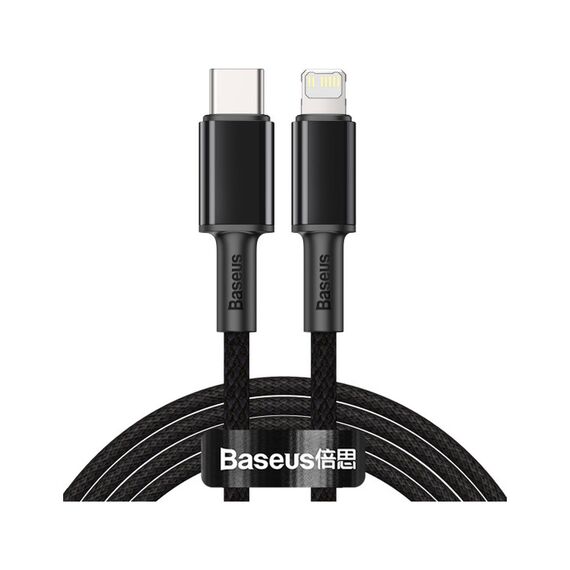 Кабель Baseus High Density Braided Type-C to Lightning PD 20W 2M Чорний (CATLGD-A01) - фото товару 1