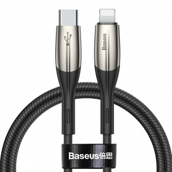 Кабель Baseus Horizontal Type-C to Lightning PD 18W 2M Чорний (CATLSP-B01) - фото товару 1