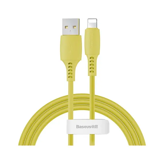 Кабель Baseus Colorful USB 2.0 для Lightning 2.4A 1.2M жовтий (CALDC-0Y) - фото товару 1