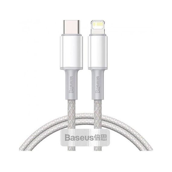 Кабель Baseus High Density Braided Type-C для Lightning PD 20W 1M Білий (CATLGD-02) - фото товару 1