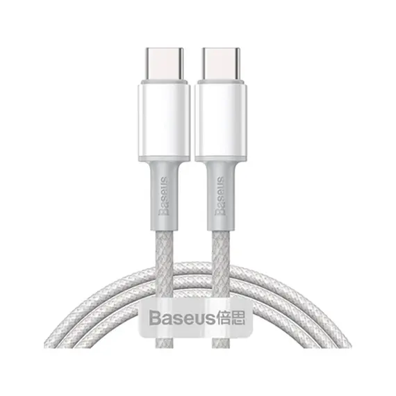Кабель Baseus High Density Braided Type-C to Type-C 100W 1M Білий (CATGD-02) - фото товару 1