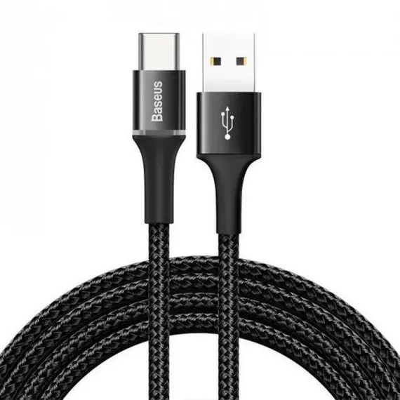 Кабель Baseus Halo USB 2.0 to Type-C 2A 3M Чорний (CATGH-E01) - фото товару 1