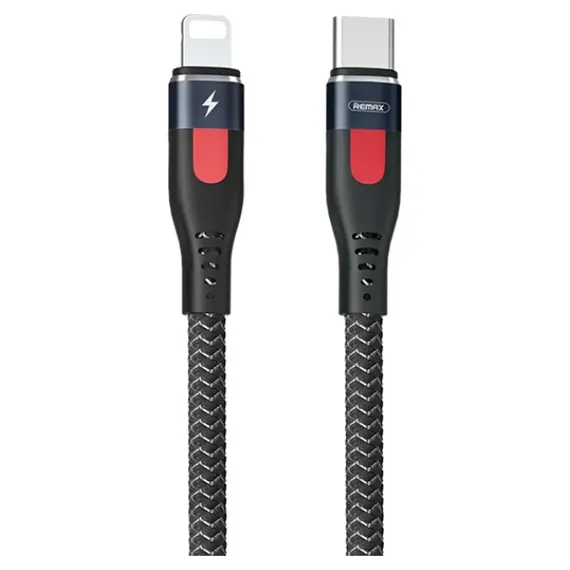 Кабель Remax Lesu Pro Aluminum Alloy Type-C to Lightning PD 20W 1M Черный (RC-188i) - фото товара 1