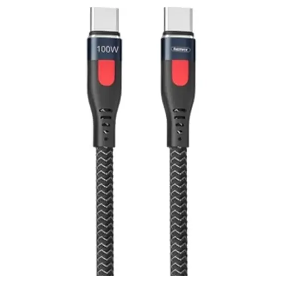 Кабель Remax Lesu Pro Aluminum Alloy Type-C to Type-C PD 100W 1M Черный (RC-187c) - фото товару 1