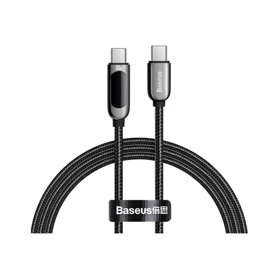 Кабель Baseus Display Fast Charging Type-C to Type-C 100W 1M Чорний (CATSK-B01) - фото товару 1