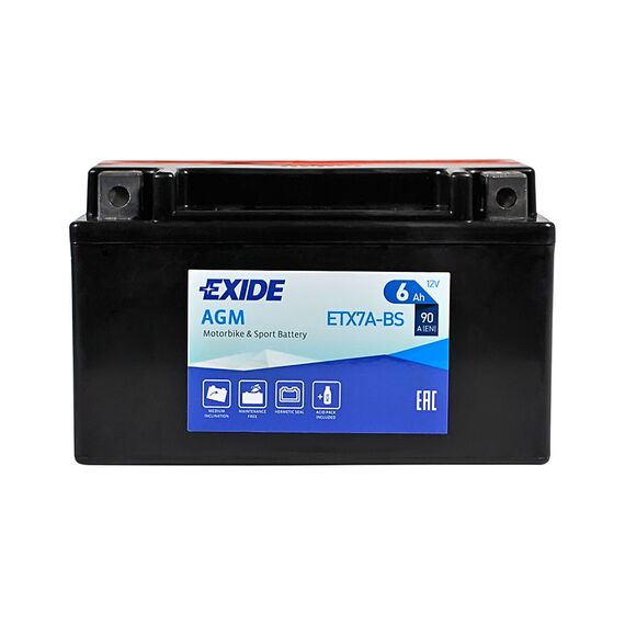 Мото аккумулятор MOTO ETX 7L-BS EXIDE (12V, 6A) - фото товара 1