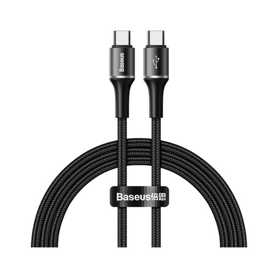 Кабель Baseus Halo Type-C to Type-C PD2.0 60W 20V 3A 1M Черный (CATGH-J01) - фото товара 1