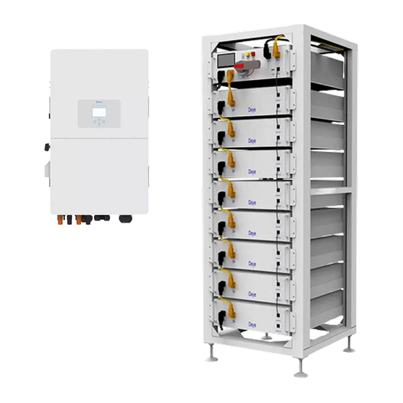 Комплект високовольтний інвертор Deye SUN-25K-SG01HP3-EU-AM2 + модуль управління BOS-G-PDU-2 + 8 акумуляторних батарей BOS-G Pro + cтійка для 8 батарей Deye BOS-G 3U-LRACK