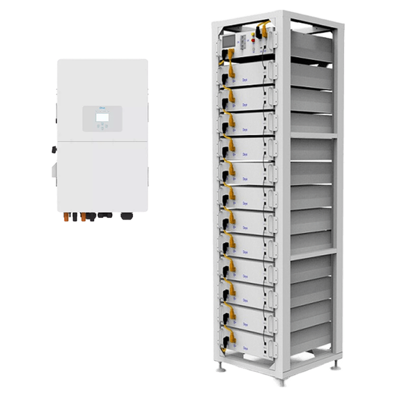 Комплект високовольтний інвертор Deye SUN-30K-SG01HP3-EU-BM3 + модуль управління BOS-G-PDU-2 + 12 акумуляторних батарей BOS-G Pro + cтійка для 12 батарей Deye BOS-G 3U-LRACK