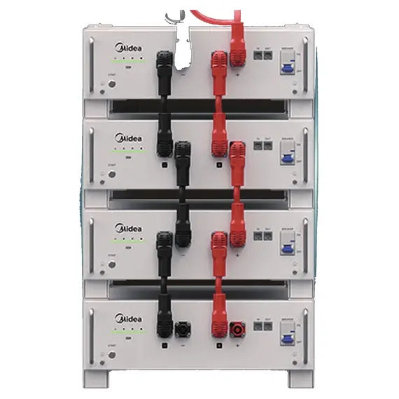 Стек из 4 аккумуляторов Midea MEB2-B5L-RA — 20.4 кВт·ч, пример расширения комплекта