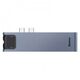 USB Hub Baseus Thunderbolt C Pro Seven-in-one Dual Type-C to USB3.0*2 + HDMI + RJ45 Ethernet + Type-C PD + microSD + SD card Cерый (CAHUB-L0G) - фото товара 5