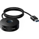 USB Hub Baseus Round Box USB3.0 to USB3.0*1 + USB2.0*3 1 м Черный (CAHUB-U01) - фото товару 2