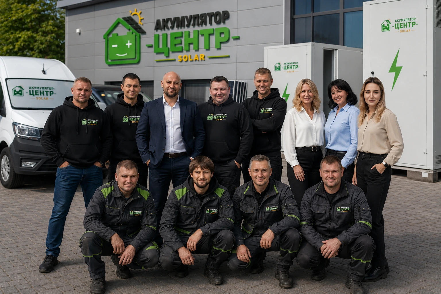 Команда АКУМУЛЯТОР-Центр SOLAR: інженери, монтажні бригади і сервіс